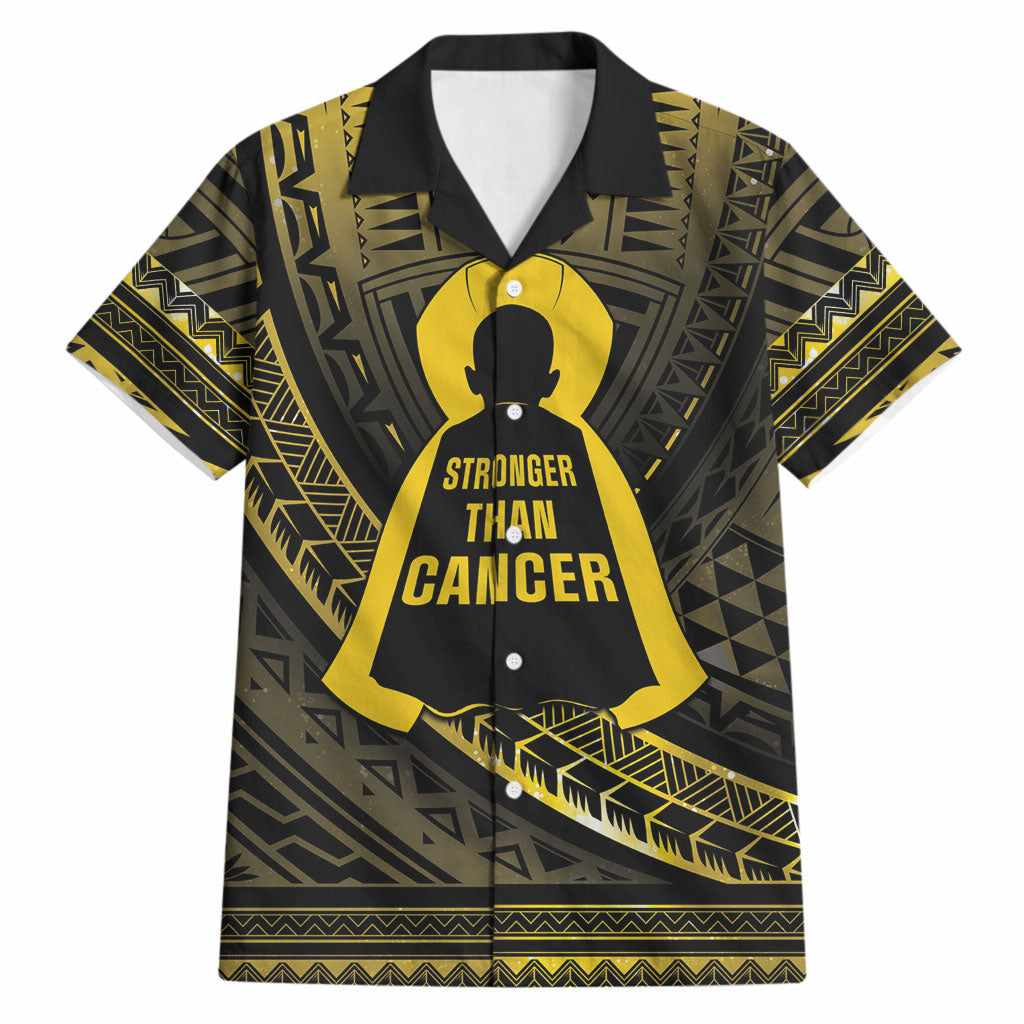Personalised Polynesia Childhood Cancer Support Hawaiian Shirt You Are Stronger Than Cancer