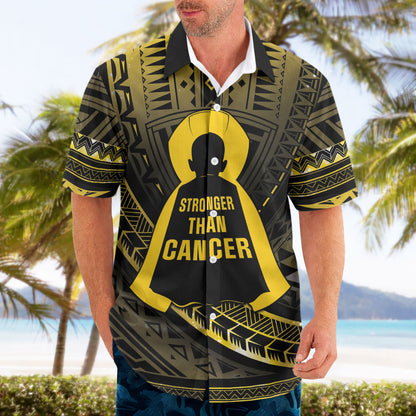 Personalised Polynesia Childhood Cancer Support Hawaiian Shirt You Are Stronger Than Cancer