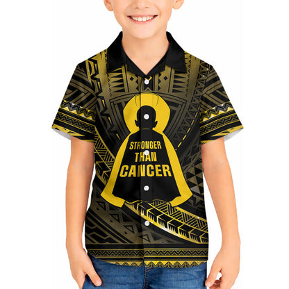 Personalised Polynesia Childhood Cancer Support Hawaiian Shirt You Are Stronger Than Cancer