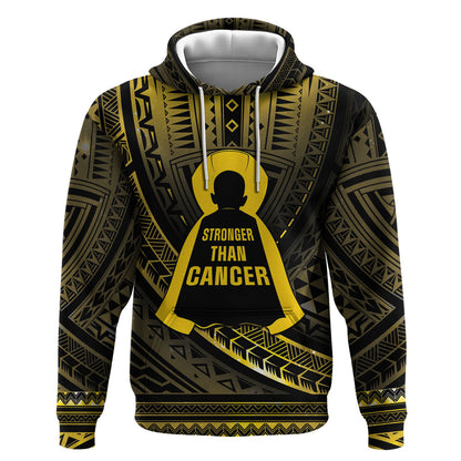 Personalised Polynesia Childhood Cancer Support Hoodie You Are Stronger Than Cancer