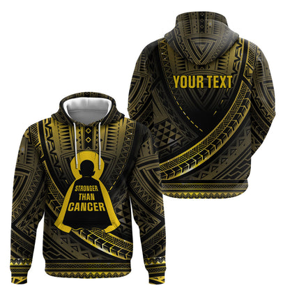 Personalised Polynesia Childhood Cancer Support Hoodie You Are Stronger Than Cancer