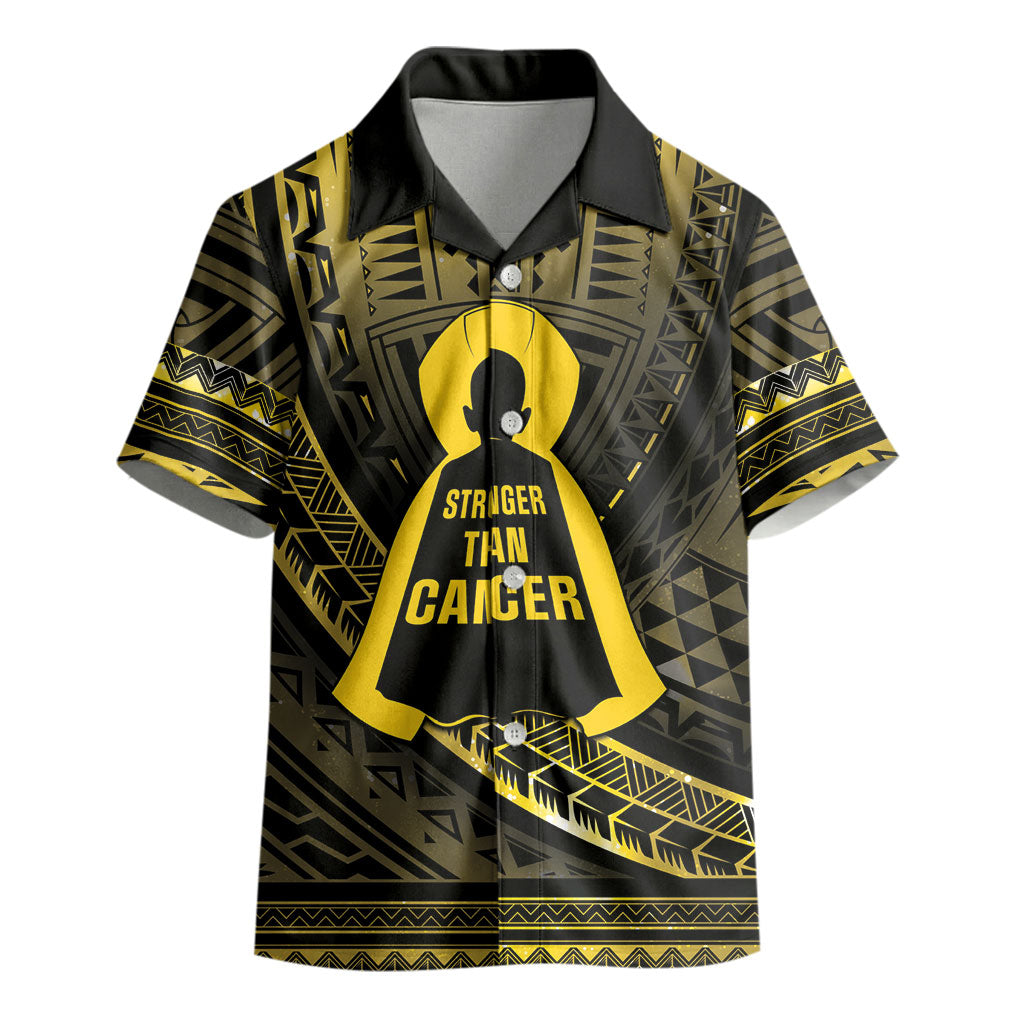 Personalised Polynesia Childhood Cancer Support Kid Hawaiian Shirt You Are Stronger Than Cancer