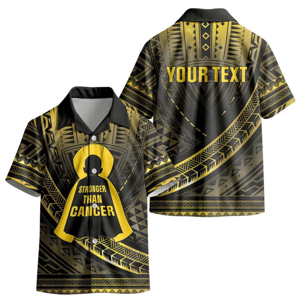 Personalised Polynesia Childhood Cancer Support Kid Hawaiian Shirt You Are Stronger Than Cancer