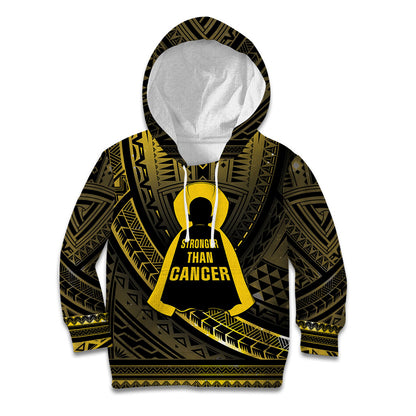 Personalised Polynesia Childhood Cancer Support Kid Hoodie You Are Stronger Than Cancer