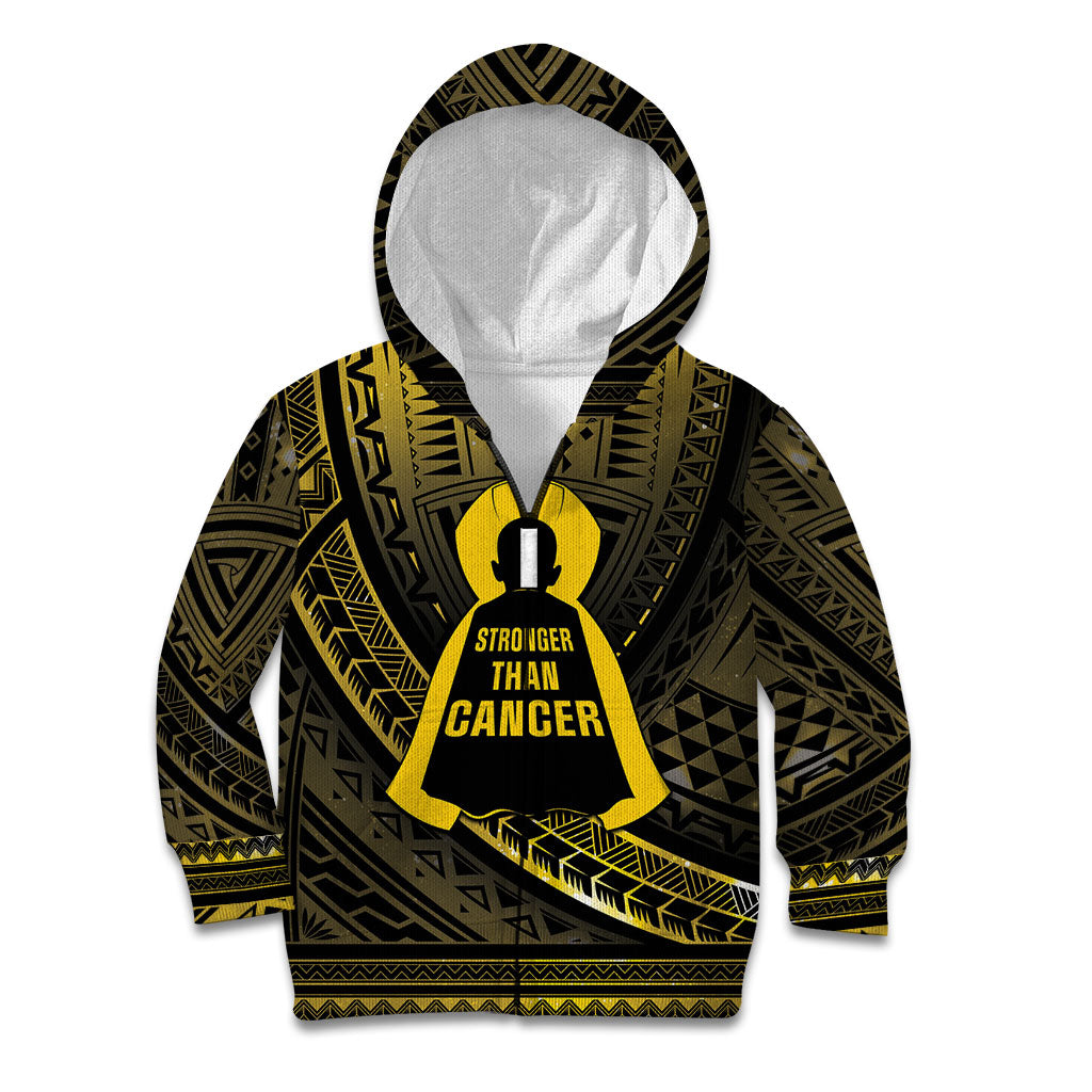 Personalised Polynesia Childhood Cancer Support Kid Hoodie You Are Stronger Than Cancer