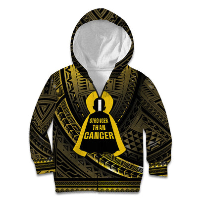 Personalised Polynesia Childhood Cancer Support Kid Hoodie You Are Stronger Than Cancer