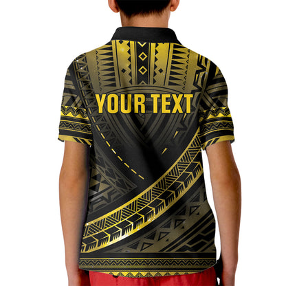 Personalised Polynesia Childhood Cancer Support Kid Polo Shirt You Are Stronger Than Cancer
