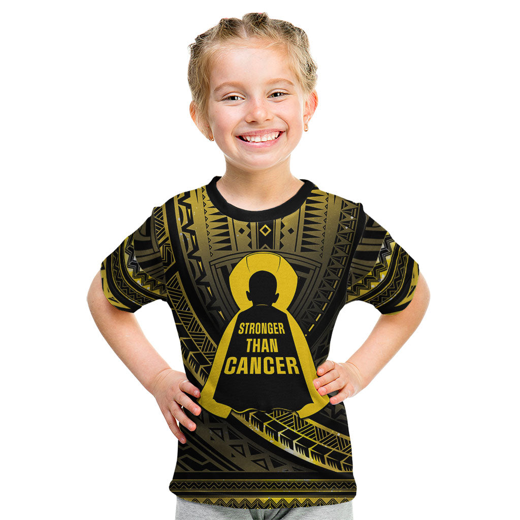 Personalised Polynesia Childhood Cancer Support Kid T Shirt You Are Stronger Than Cancer