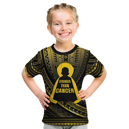 Personalised Polynesia Childhood Cancer Support Kid T Shirt You Are Stronger Than Cancer