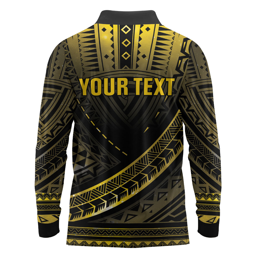 Personalised Polynesia Childhood Cancer Support Long Sleeve Polo Shirt You Are Stronger Than Cancer