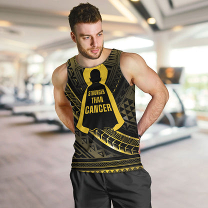Personalised Polynesia Childhood Cancer Support Men Tank Top You Are Stronger Than Cancer