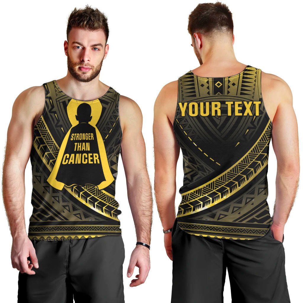 Personalised Polynesia Childhood Cancer Support Men Tank Top You Are Stronger Than Cancer