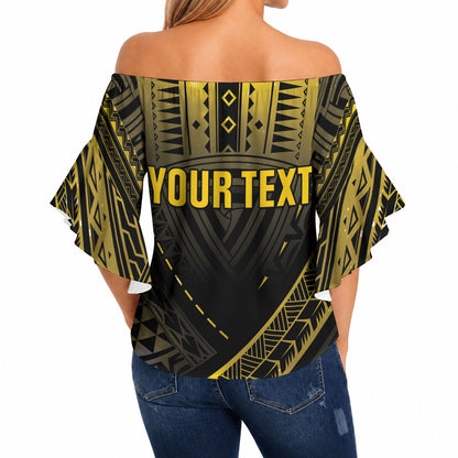 Personalised Polynesia Childhood Cancer Support Off Shoulder Wrap Waist Top You Are Stronger Than Cancer