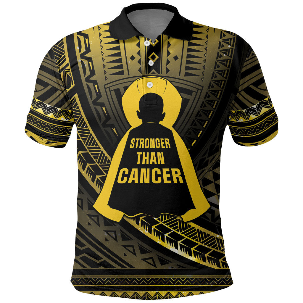 Personalised Polynesia Childhood Cancer Support Polo Shirt You Are Stronger Than Cancer