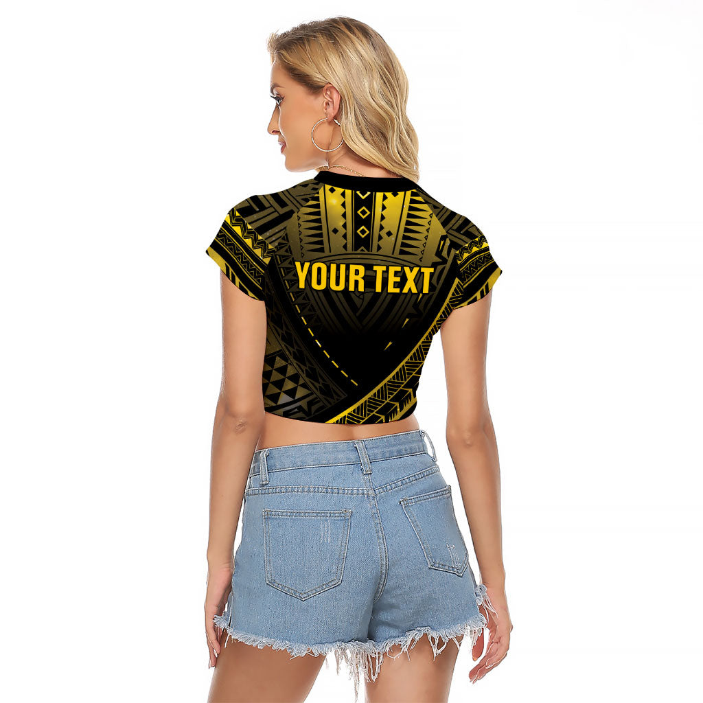 Personalised Polynesia Childhood Cancer Support Raglan Cropped T Shirt You Are Stronger Than Cancer