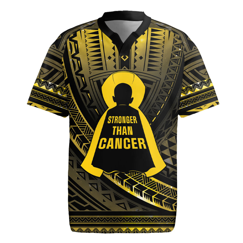 Personalised Polynesia Childhood Cancer Support Rugby Jersey You Are Stronger Than Cancer