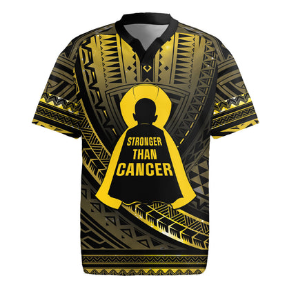 Personalised Polynesia Childhood Cancer Support Rugby Jersey You Are Stronger Than Cancer