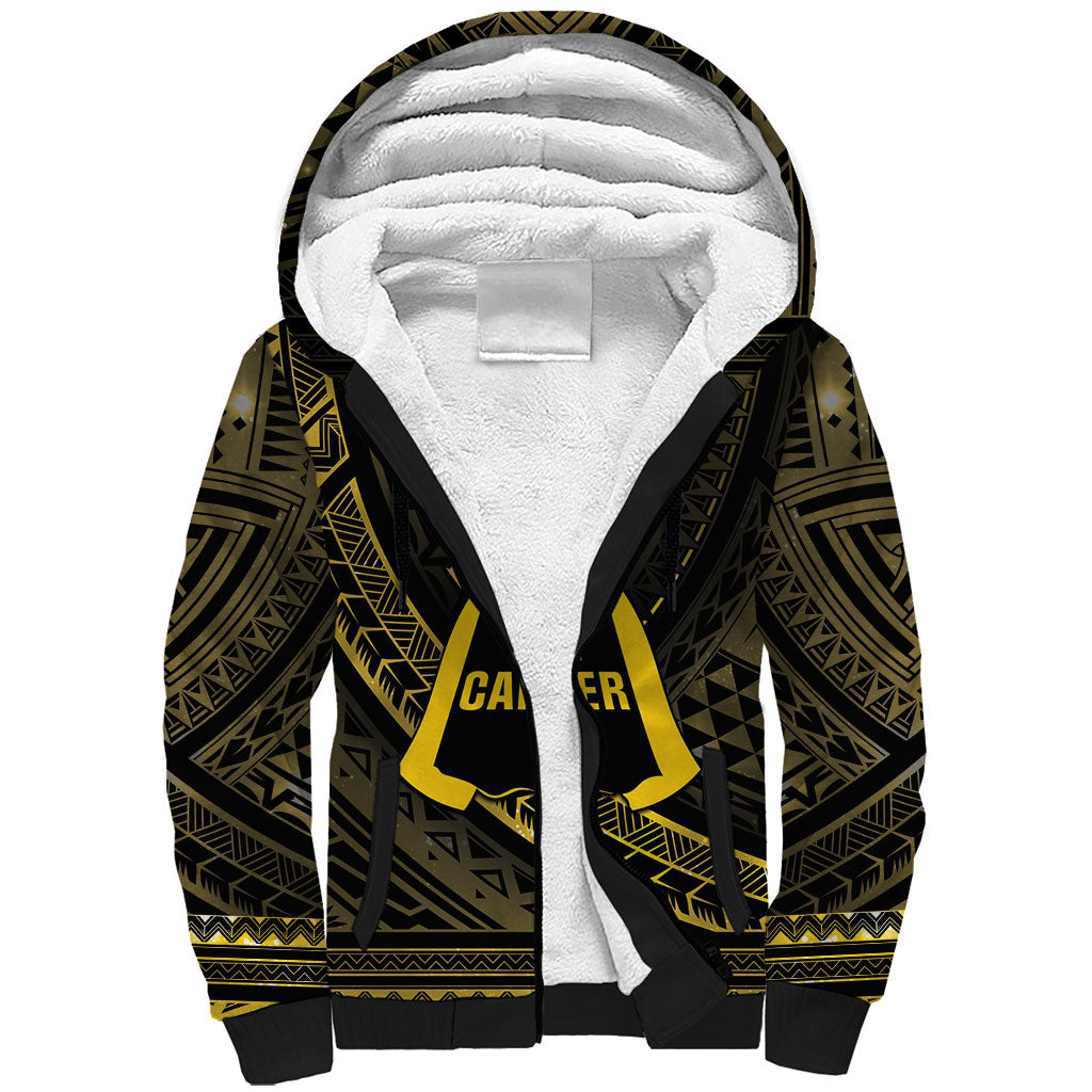 Personalised Polynesia Childhood Cancer Support Sherpa Hoodie You Are Stronger Than Cancer
