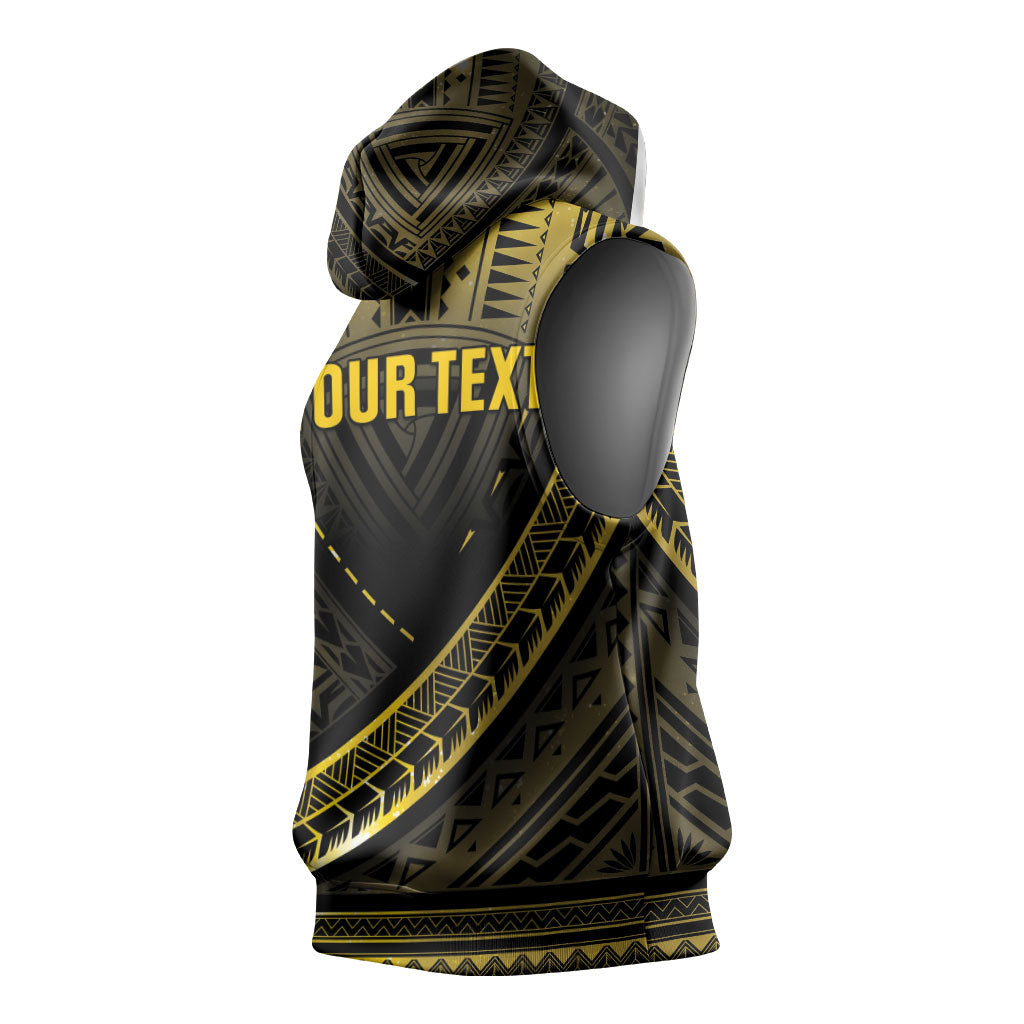 Personalised Polynesia Childhood Cancer Support Sleeveless Hoodie You Are Stronger Than Cancer