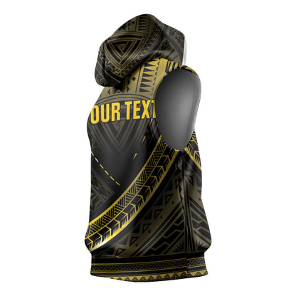 Personalised Polynesia Childhood Cancer Support Sleeveless Hoodie You Are Stronger Than Cancer