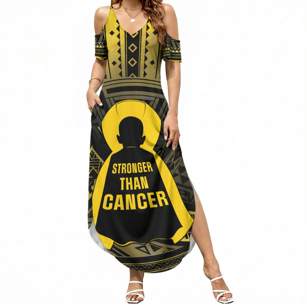 Personalised Polynesia Childhood Cancer Support Summer Maxi Dress You Are Stronger Than Cancer