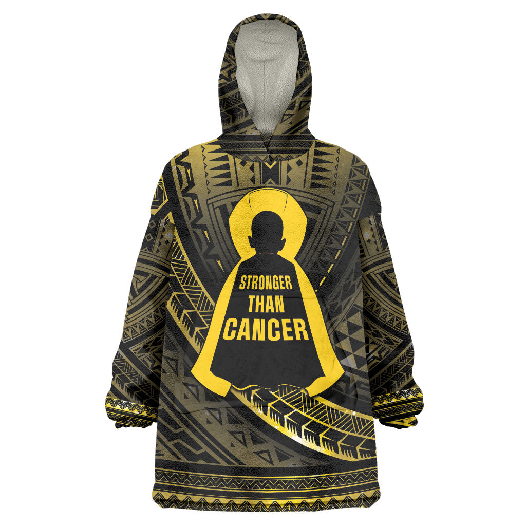 Personalised Polynesia Childhood Cancer Support Wearable Blanket Hoodie You Are Stronger Than Cancer
