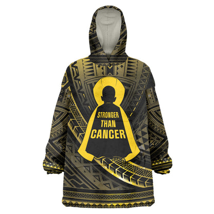 Personalised Polynesia Childhood Cancer Support Wearable Blanket Hoodie You Are Stronger Than Cancer