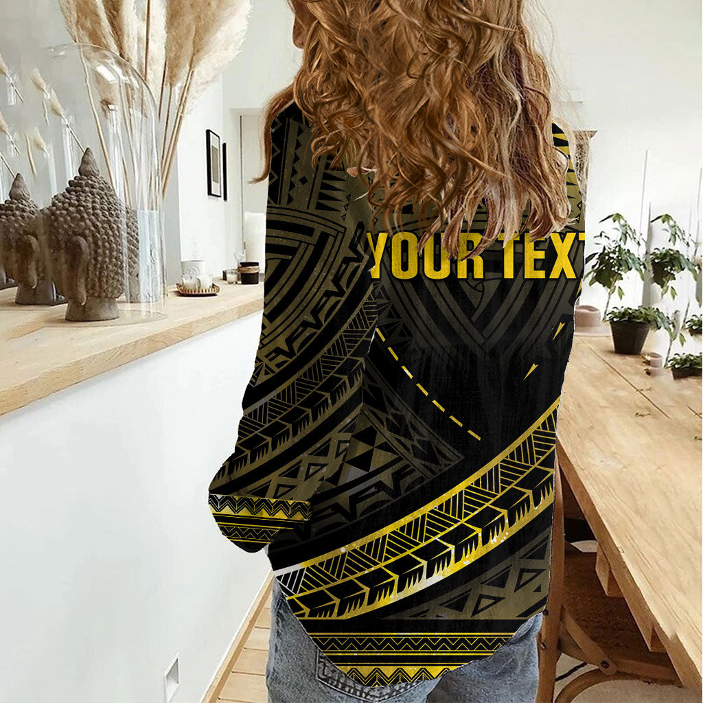 Personalised Polynesia Childhood Cancer Support Women Casual Shirt You Are Stronger Than Cancer