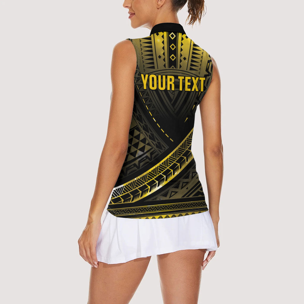 Personalised Polynesia Childhood Cancer Support Women Sleeveless Polo Shirt You Are Stronger Than Cancer