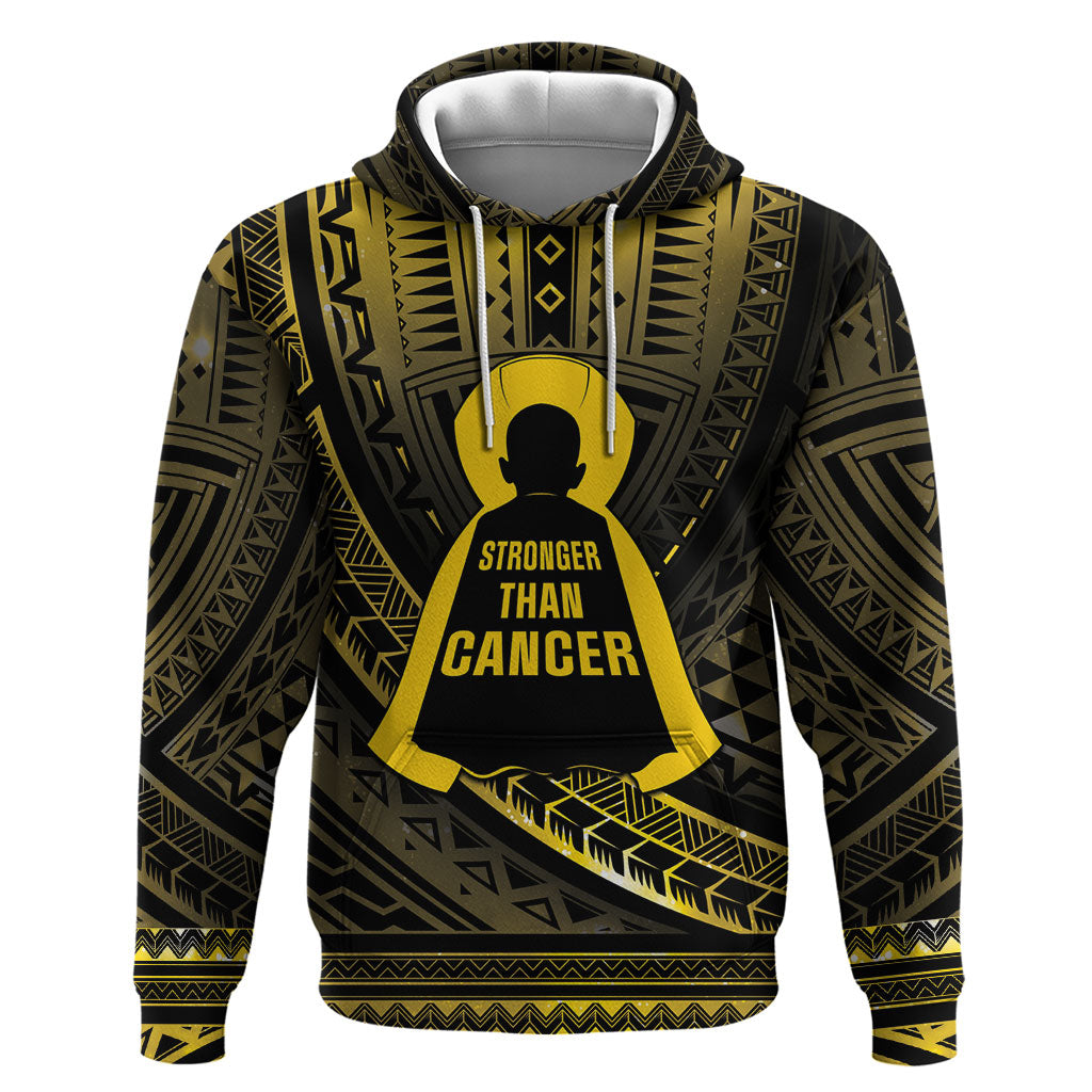 Personalised Polynesia Childhood Cancer Support Zip Hoodie You Are Stronger Than Cancer