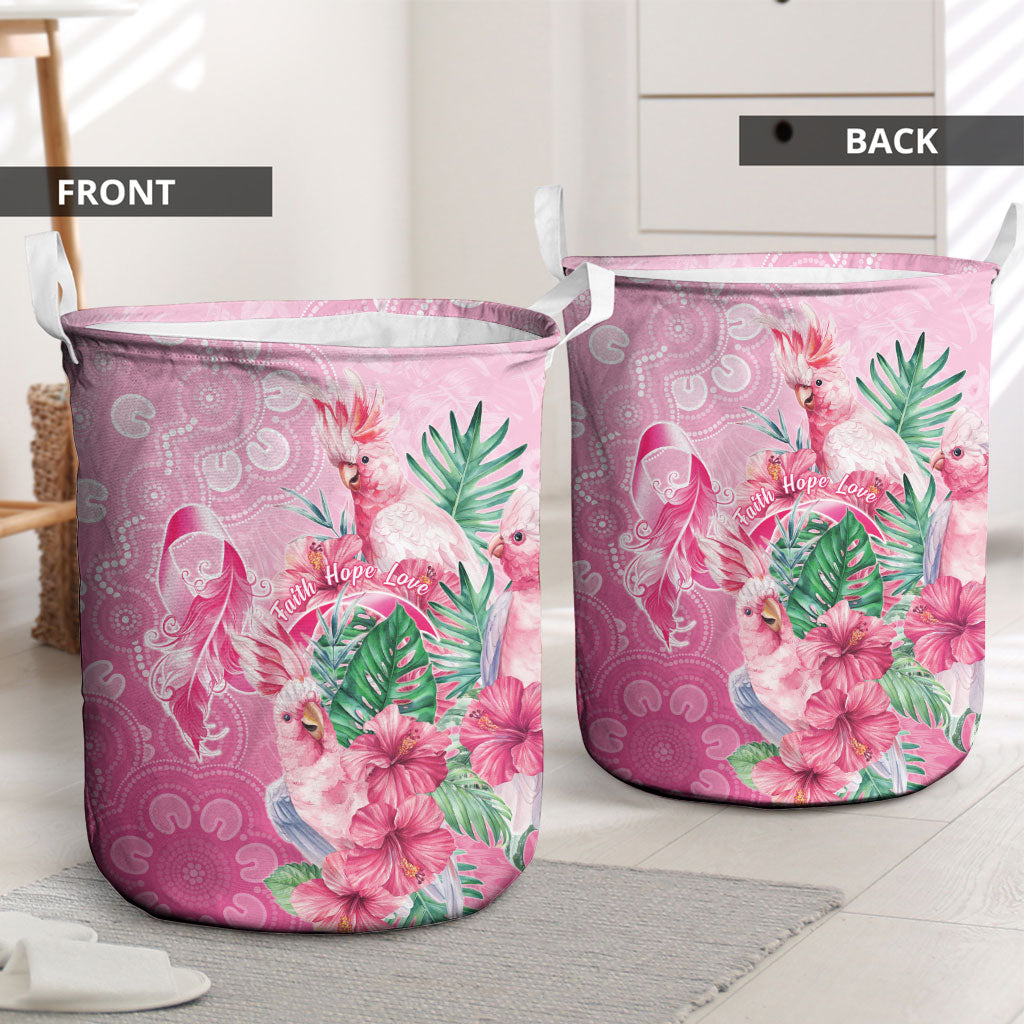 Australia Cockatoos Breast Cancer Laundry Basket Faith Hope Love