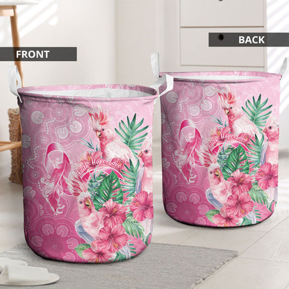 Australia Cockatoos Breast Cancer Laundry Basket Faith Hope Love