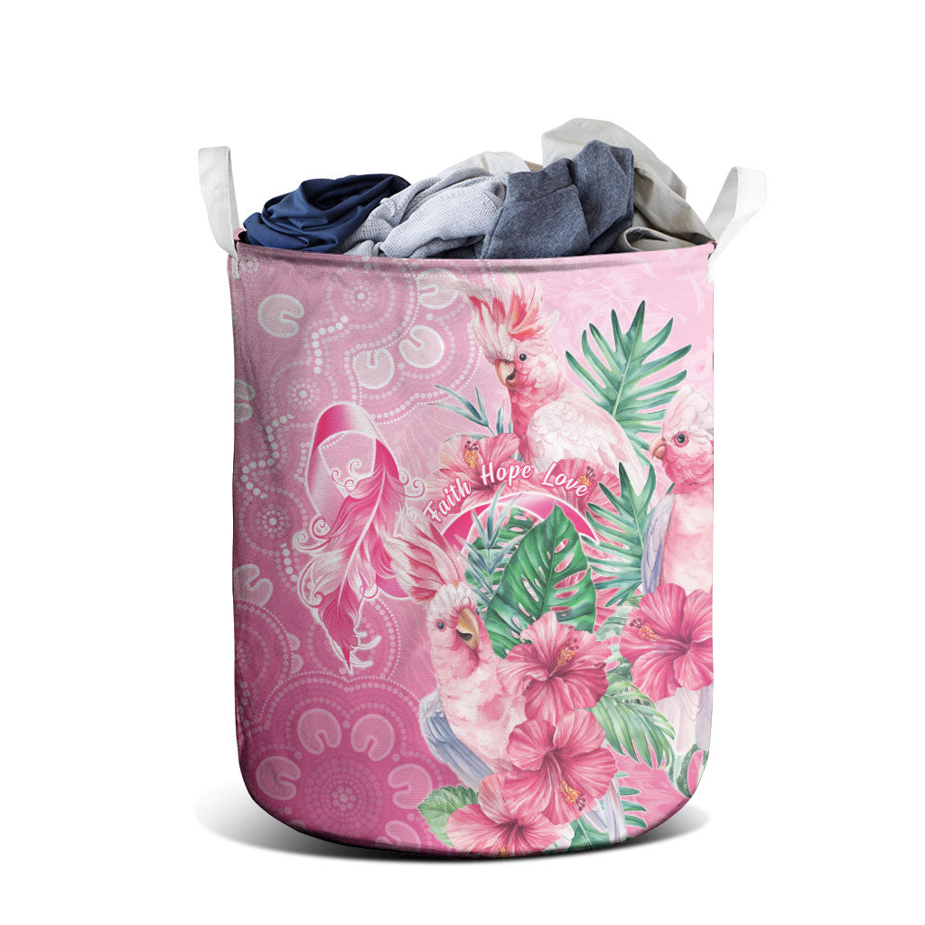 Australia Cockatoos Breast Cancer Laundry Basket Faith Hope Love