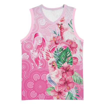 Australia Cockatoos Breast Cancer Basketball Jersey Faith Hope Love