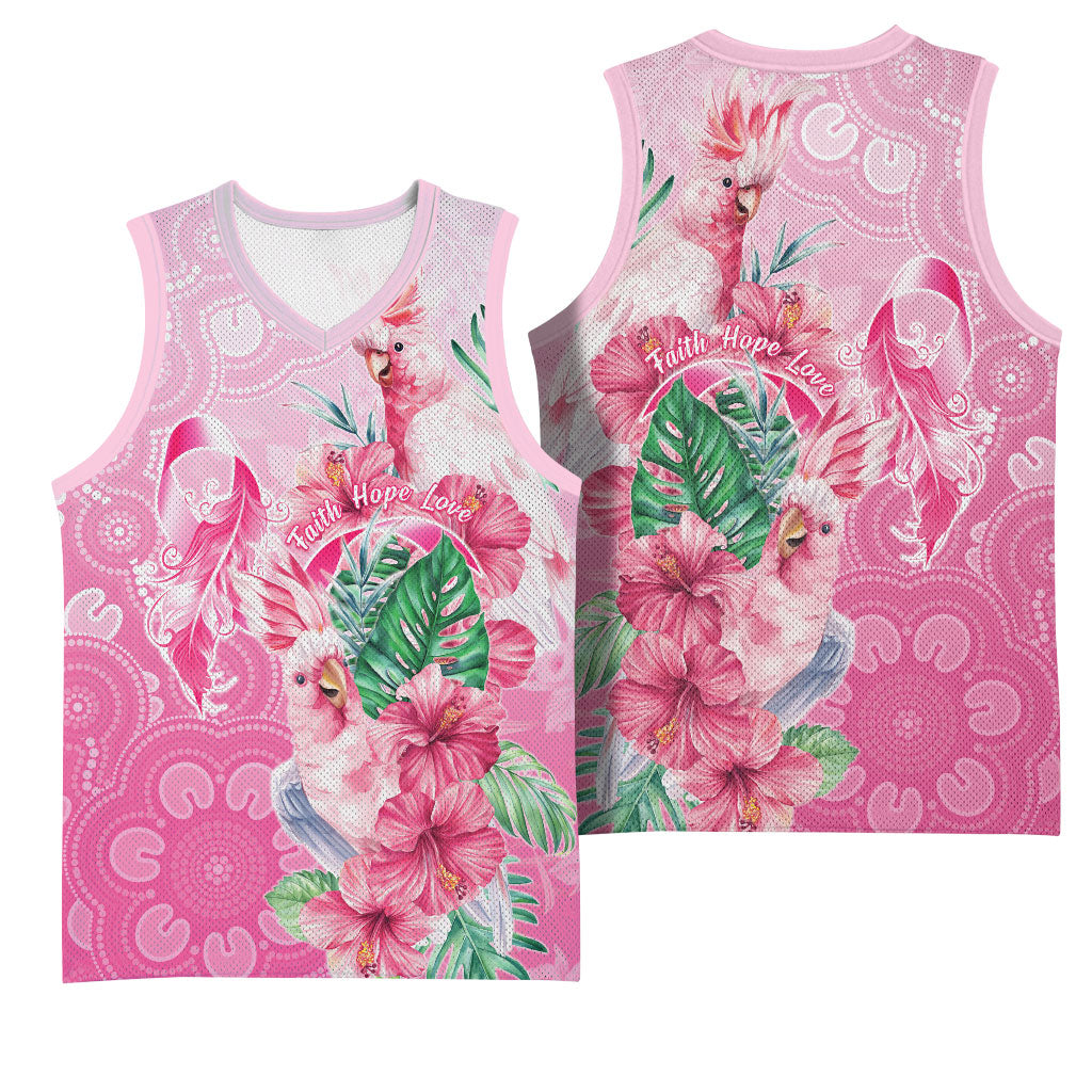 Australia Cockatoos Breast Cancer Basketball Jersey Faith Hope Love