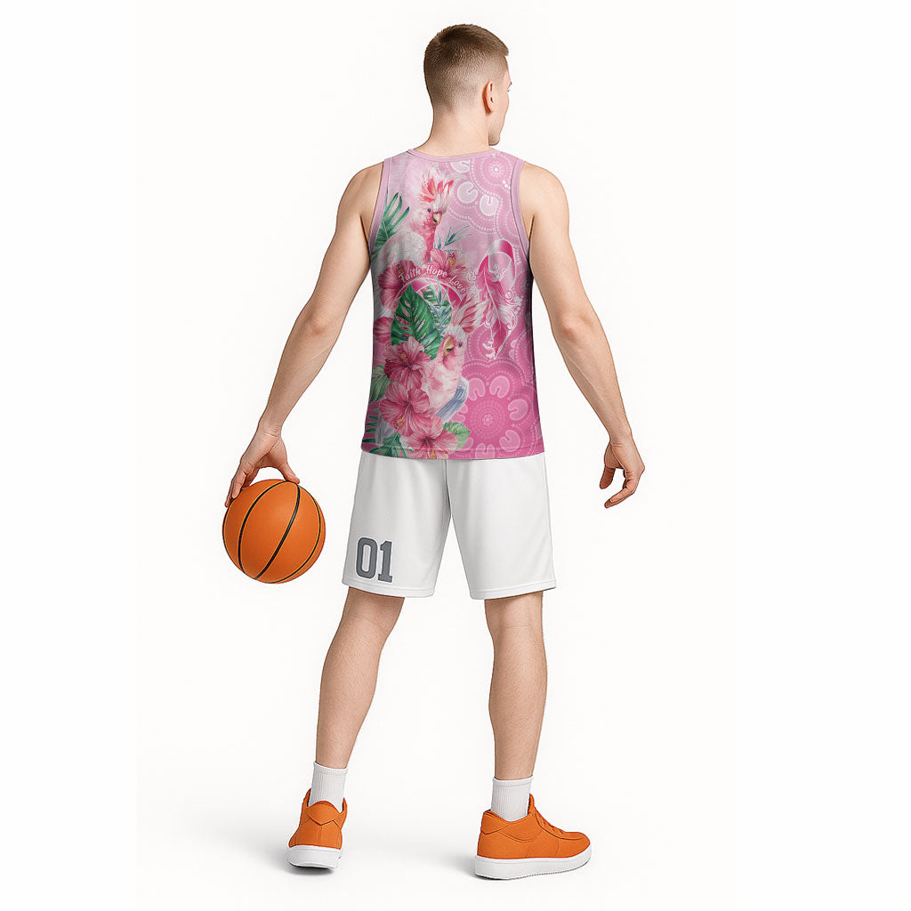 Australia Cockatoos Breast Cancer Basketball Jersey Faith Hope Love