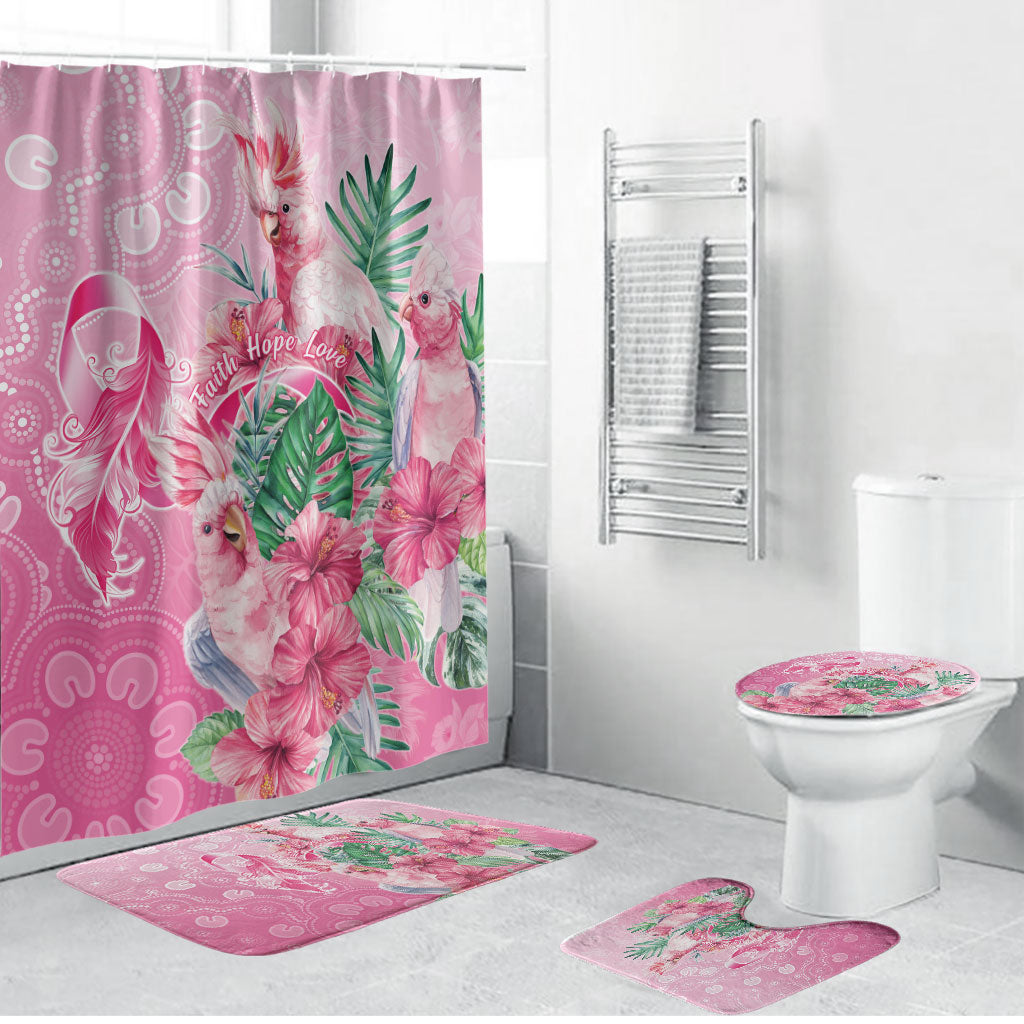 Australia Cockatoos Breast Cancer Bathroom Set Faith Hope Love