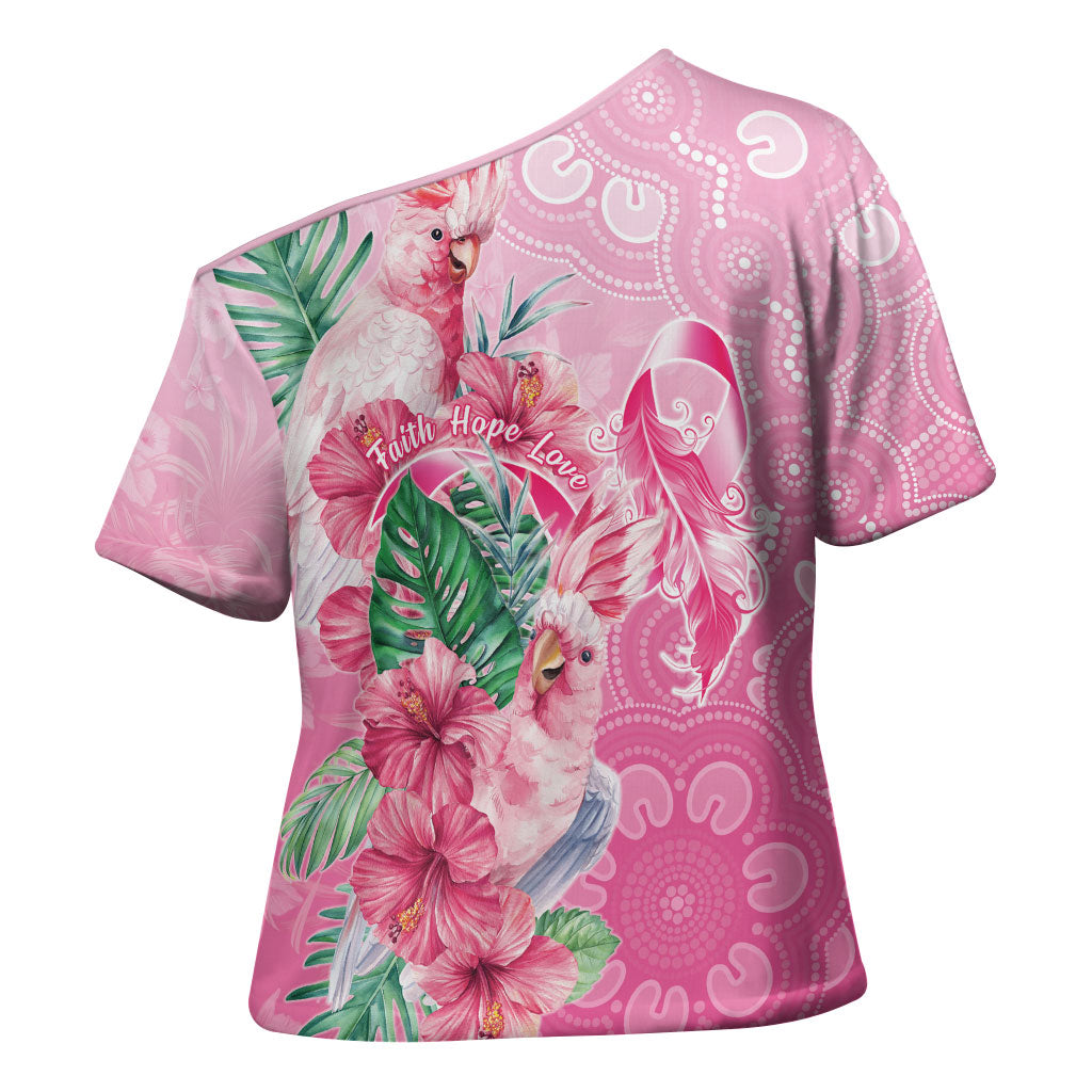 Australia Cockatoos Breast Cancer Cross Shoulder Shirt Faith Hope Love
