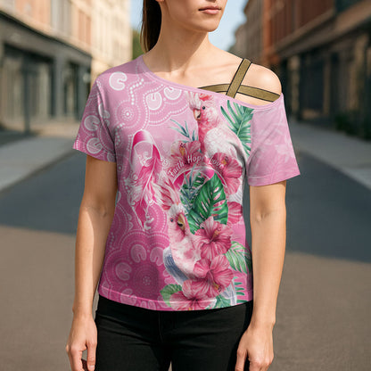 Australia Cockatoos Breast Cancer Cross Shoulder Shirt Faith Hope Love