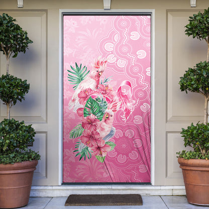 Australia Cockatoos Breast Cancer Door Cover Faith Hope Love