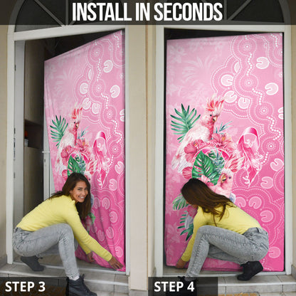 Australia Cockatoos Breast Cancer Door Cover Faith Hope Love