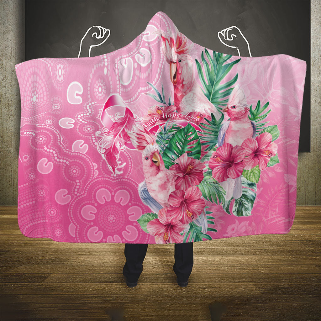 Australia Cockatoos Breast Cancer Hooded Blanket Faith Hope Love