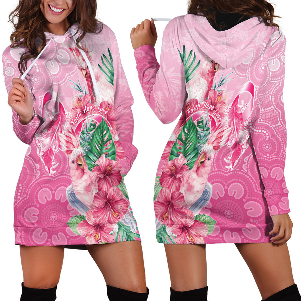 Australia Cockatoos Breast Cancer Hoodie Dress Faith Hope Love