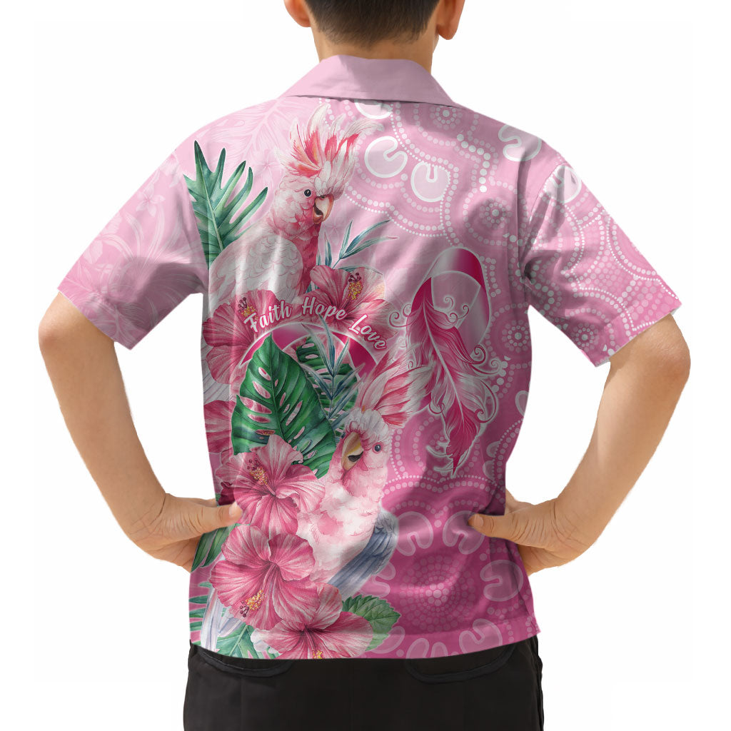 Australia Cockatoos Breast Cancer Kid Hawaiian Shirt Faith Hope Love