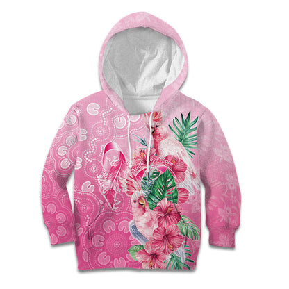 Australia Cockatoos Breast Cancer Kid Hoodie Faith Hope Love