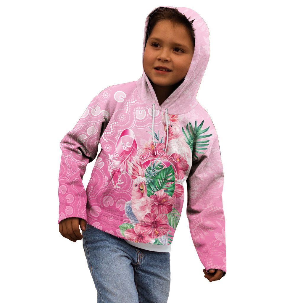 Australia Cockatoos Breast Cancer Kid Hoodie Faith Hope Love
