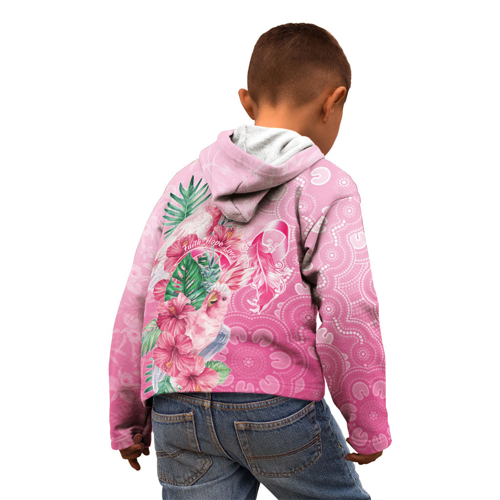 Australia Cockatoos Breast Cancer Kid Hoodie Faith Hope Love