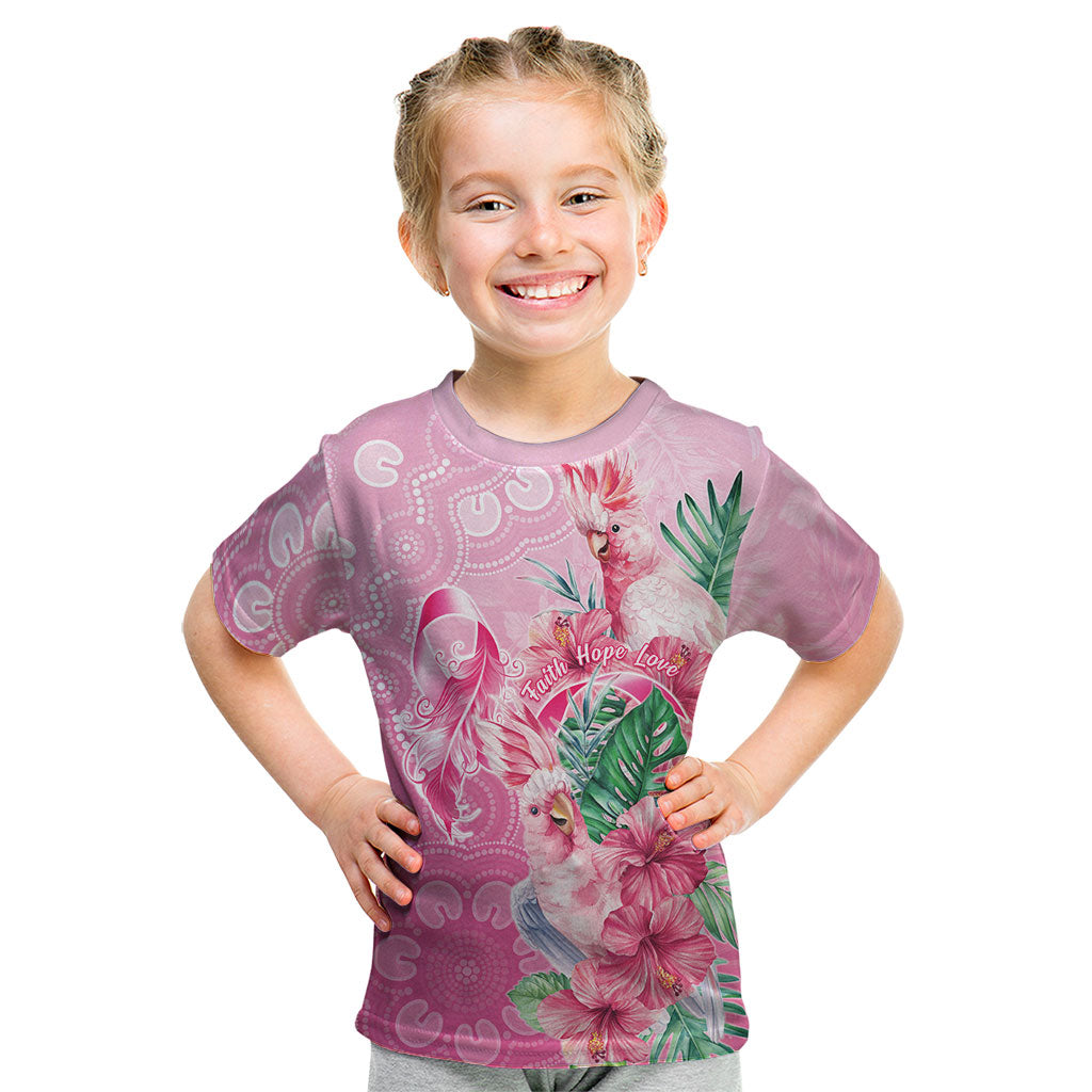 Australia Cockatoos Breast Cancer Kid T Shirt Faith Hope Love