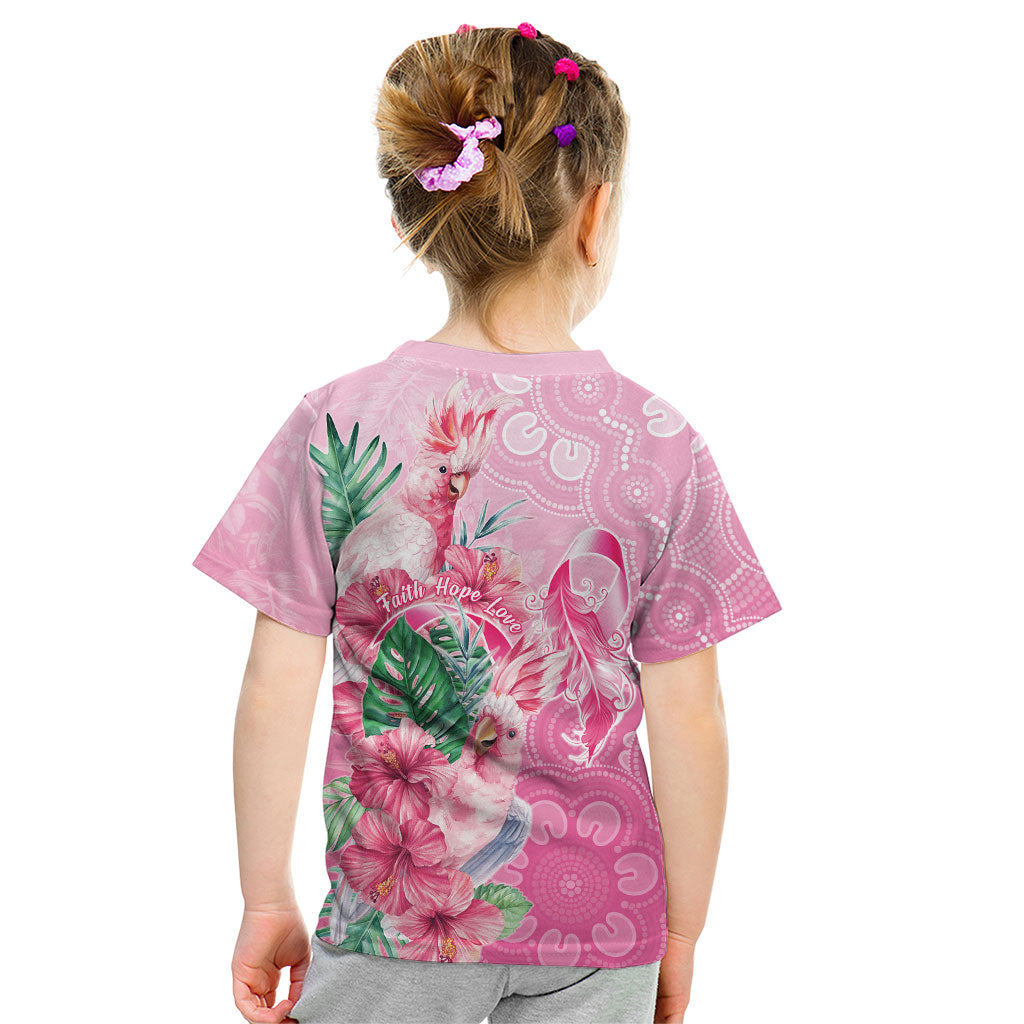 Australia Cockatoos Breast Cancer Kid T Shirt Faith Hope Love