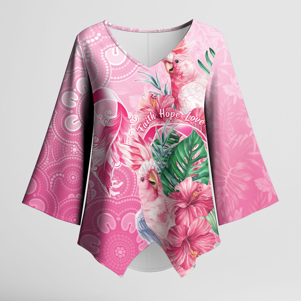 Australia Cockatoos Breast Cancer Kimono Sleeve Blouse Faith Hope Love
